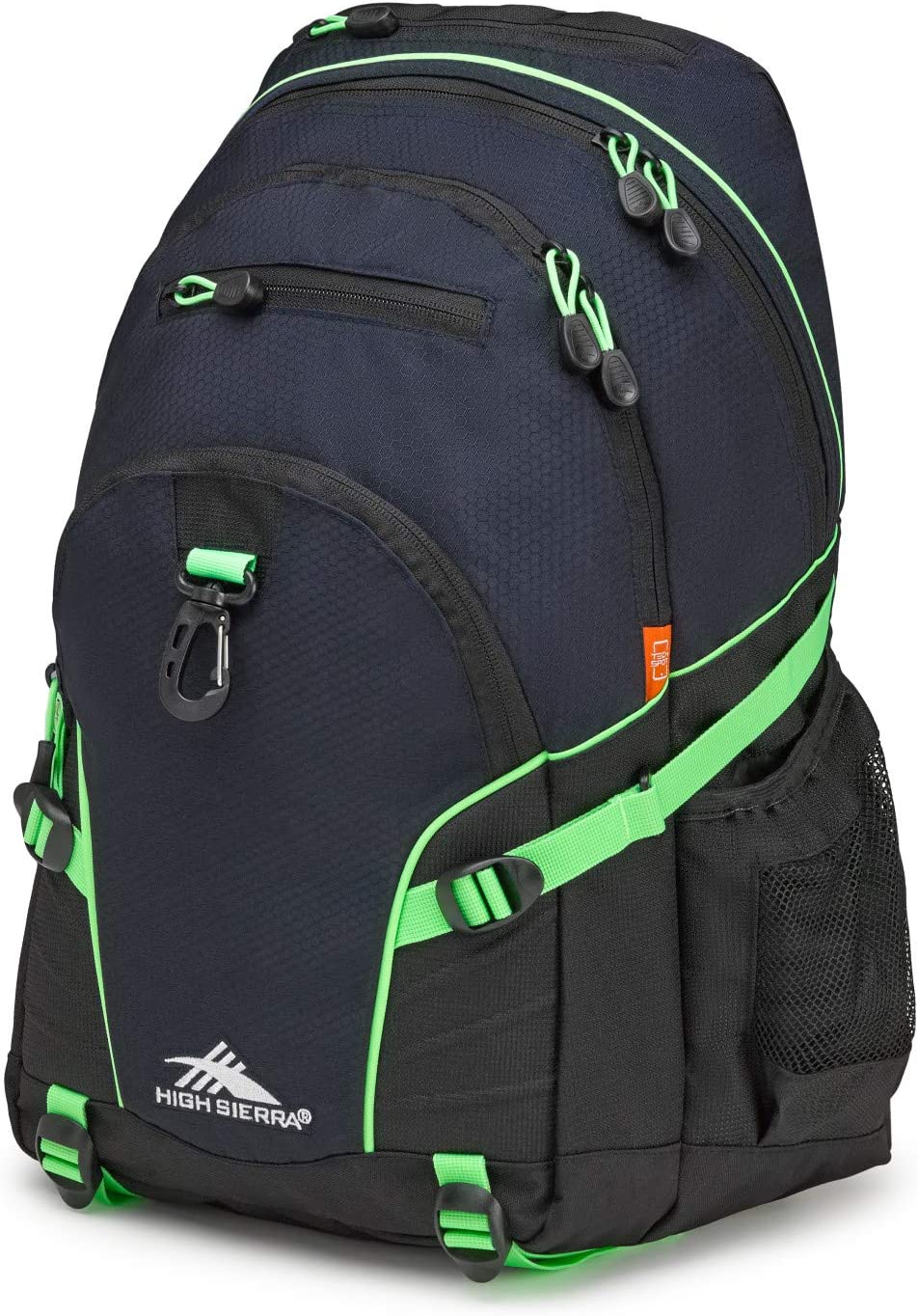 High Sierra Loop-Backpack, School, Travel, or Work Bookbag with tablet-sleeve, Black, One Size - Image 1
